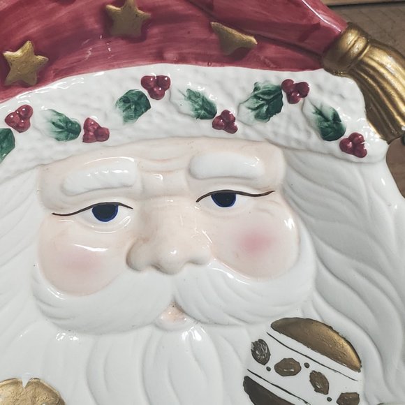 World Bazaar Inc Vintage 3D Santa Serving Plate - Picture 6 of 9